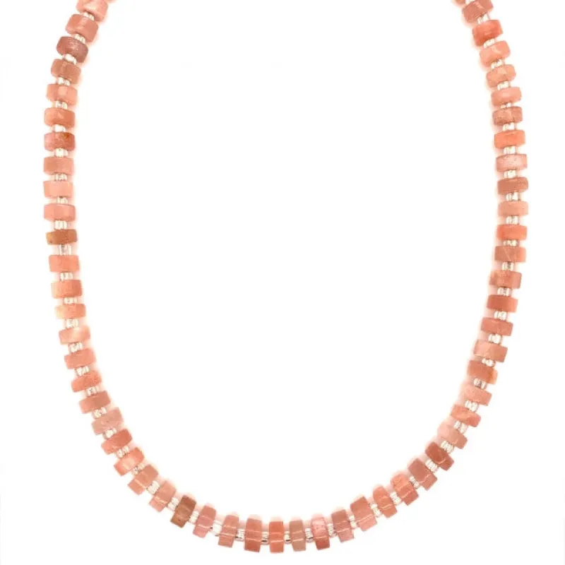 Sunstone Natural Gemstone Beaded Necklace sold by Beau & Ro