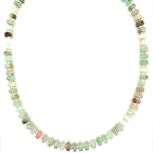 Amazonite Natural Gemstone Beaded Necklace sold by Beau & Ro