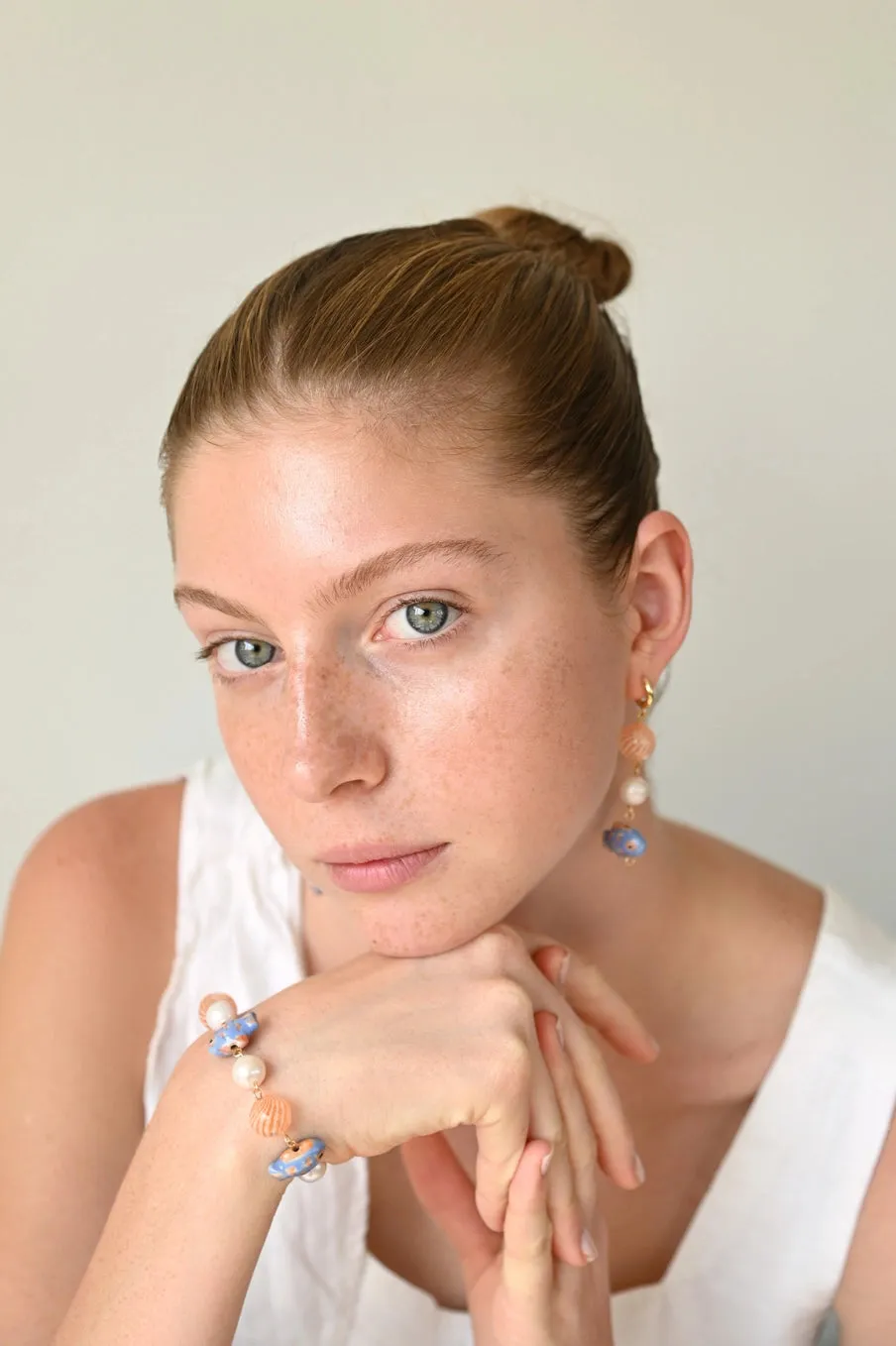 Lana Hand Blown Glass and Freshwater Pearl Fish Bracelet sold by Beau & Ro product image thumbnail 4