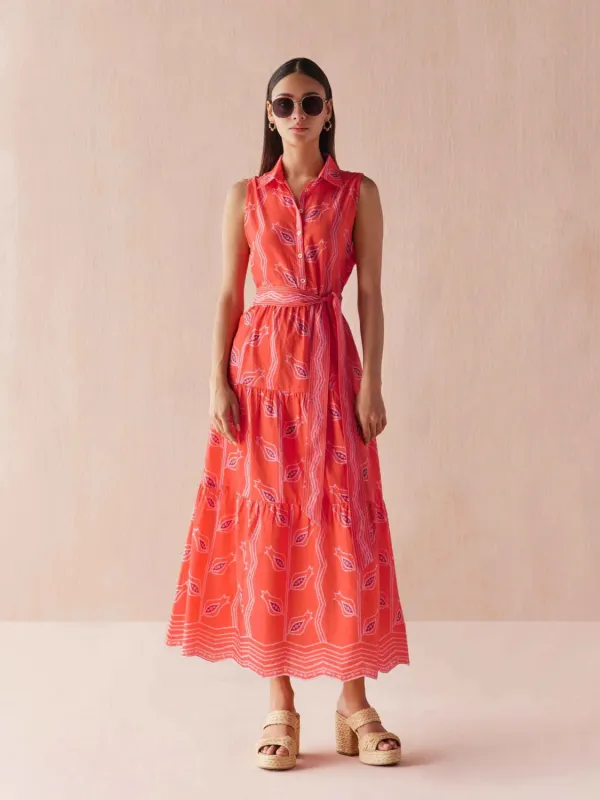 Emeline Maxi in Vani Papaya sold by Beau & Ro