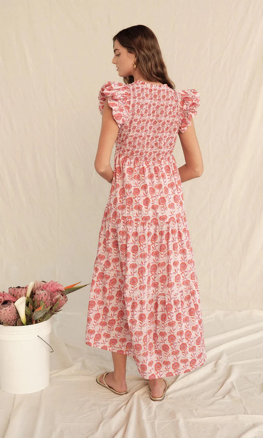 Almina Dress in Poppy Patch Batik sold by Beau & Ro product image thumbnail 2