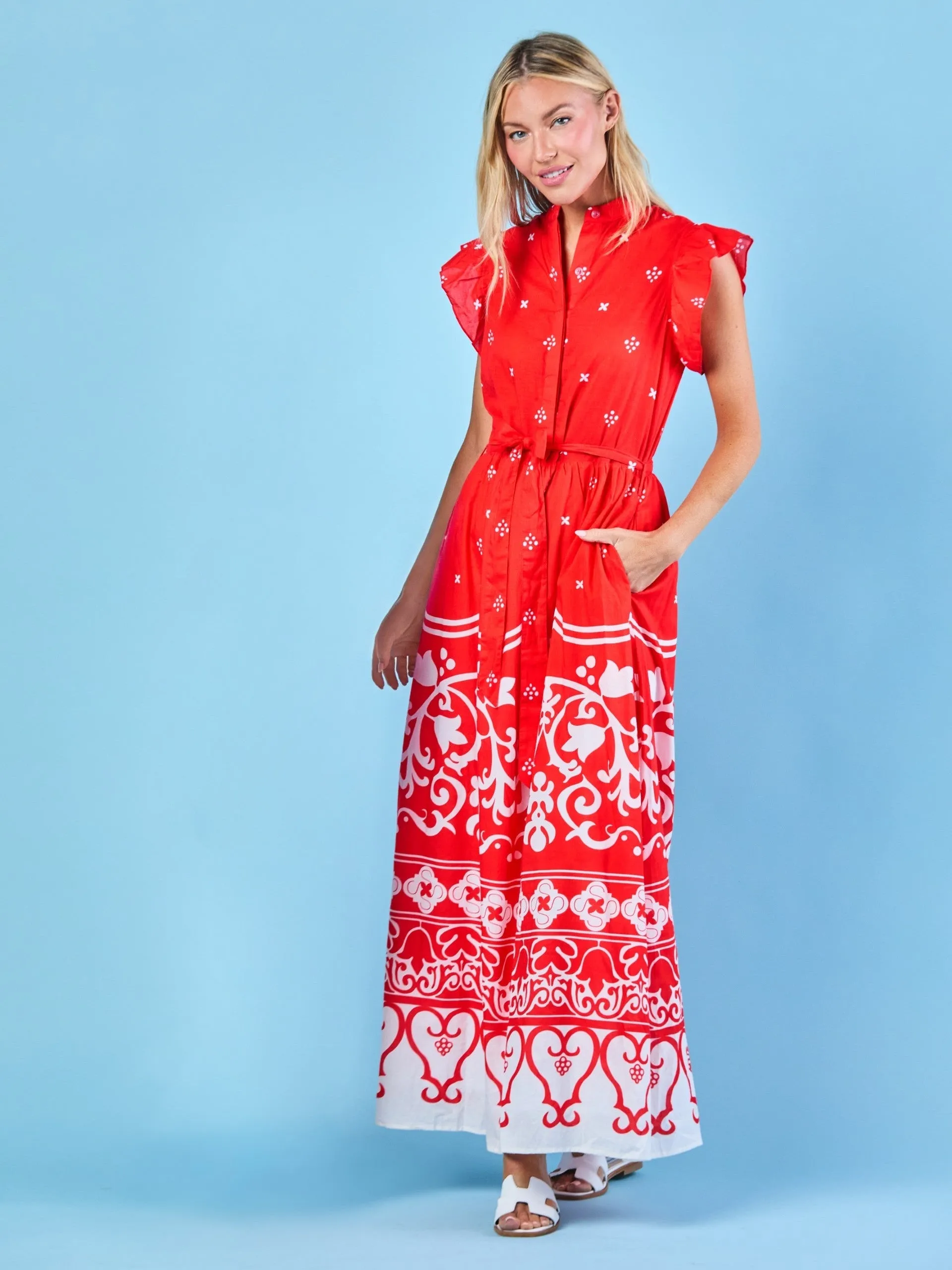 Taylor Dress in Cerise Tulum sold by Beau & Ro