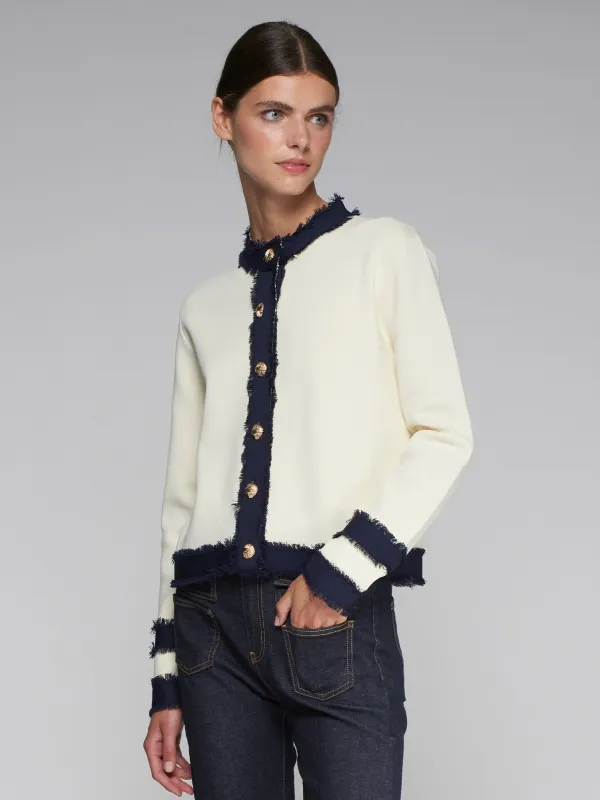 Ecru Navy Cardigan sold by Beau & Ro