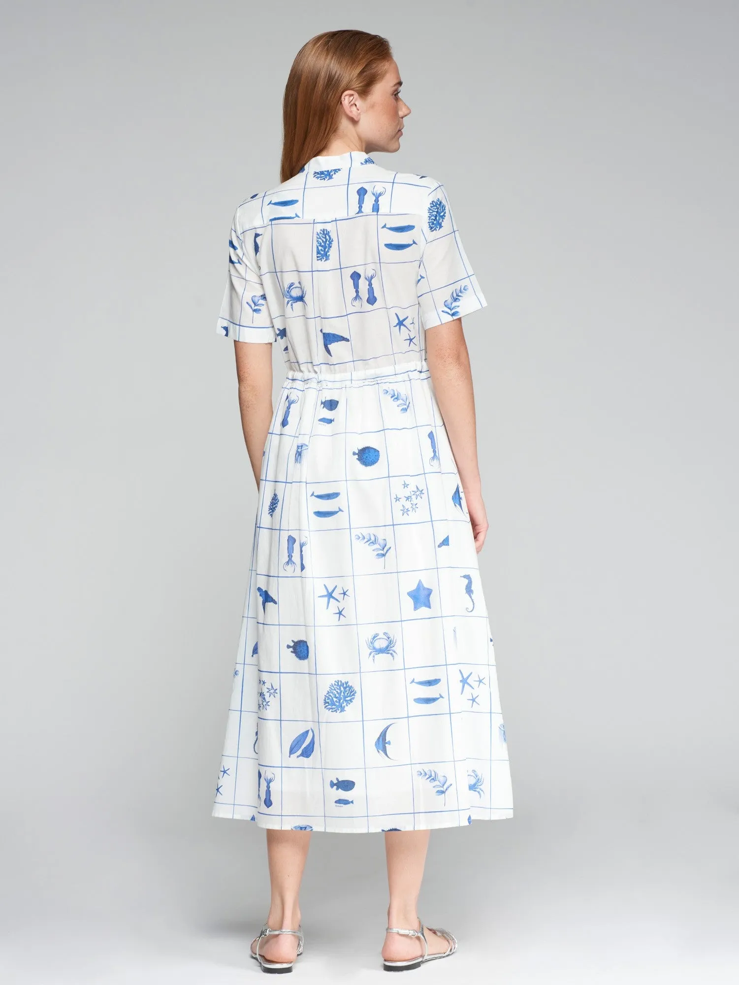 Aroa Dress in White Marine sold by Beau & Ro product image thumbnail 3