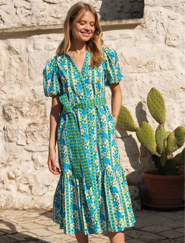 Daisy Dress in Hibiscus Border sold by Beau & Ro