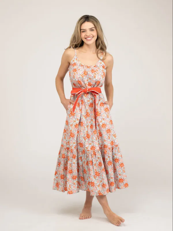 The Sunny Dress | Red Garden Swirl sold by Beau & Ro