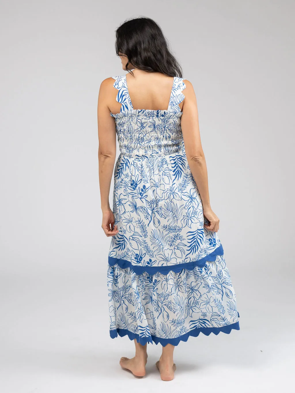 The Joey Dress | Blue Flora Sketch sold by Beau & Ro product image thumbnail 4