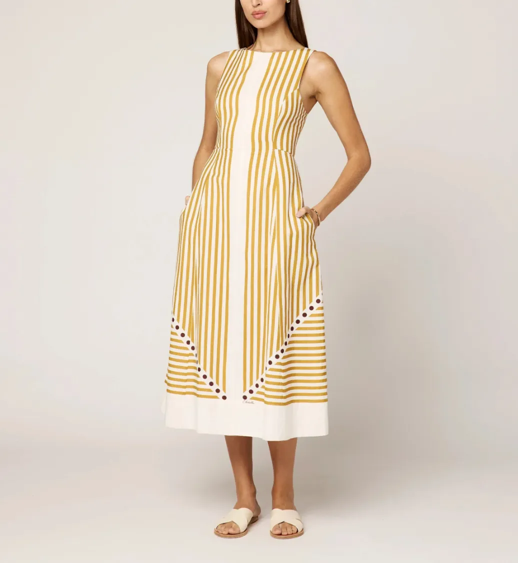 Rhiannon Ankle Dress in Lusso Stripe sold by Beau & Ro product image thumbnail 2