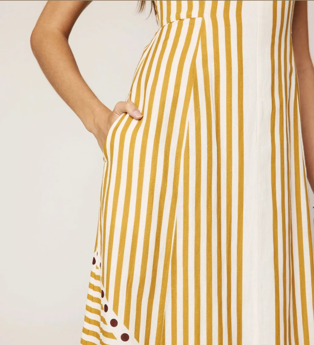 Rhiannon Ankle Dress in Lusso Stripe sold by Beau & Ro product image thumbnail 3