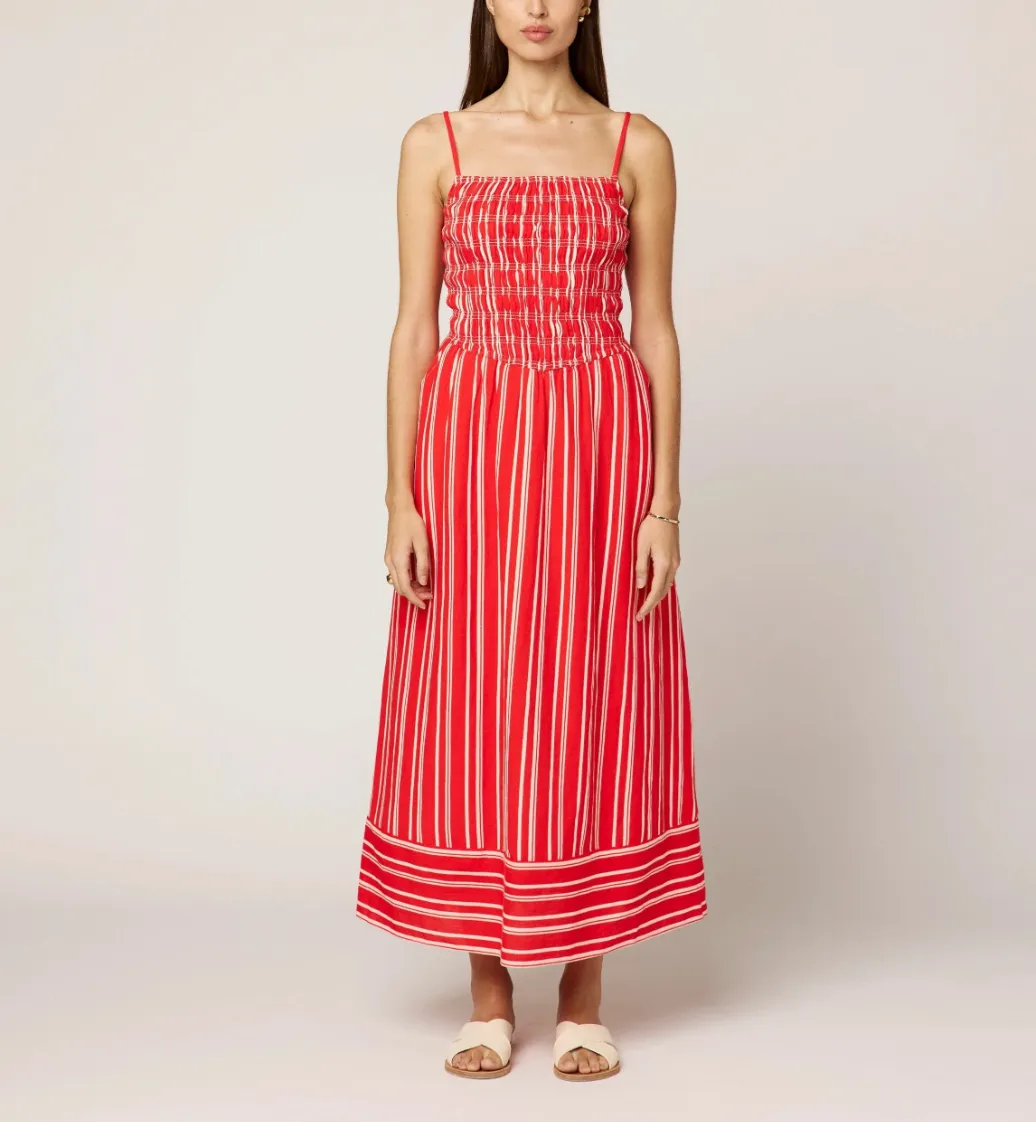 Lacey Ankle Dress in Poppy Red / Ivory sold by Beau & Ro product image thumbnail 2