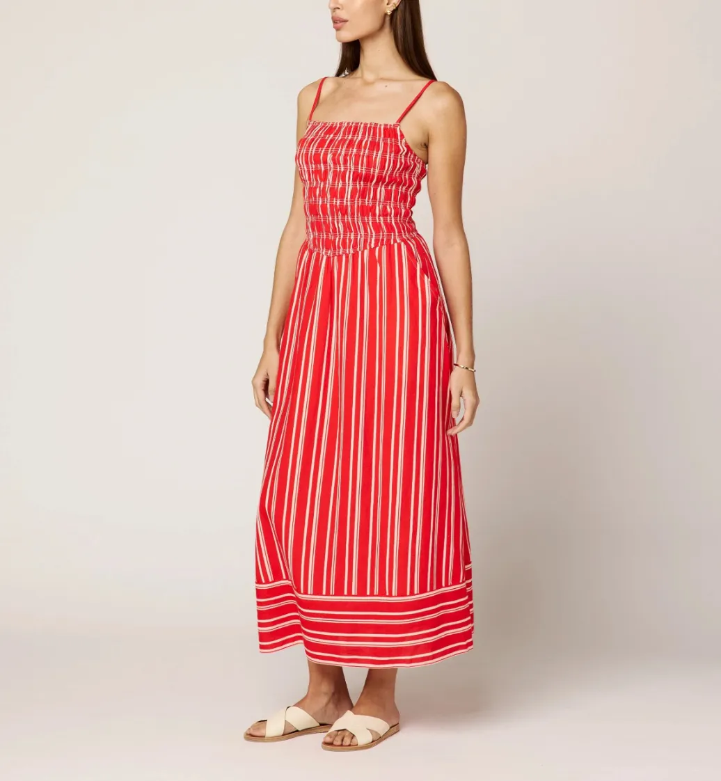 Lacey Ankle Dress in Poppy Red / Ivory sold by Beau & Ro product image thumbnail 3