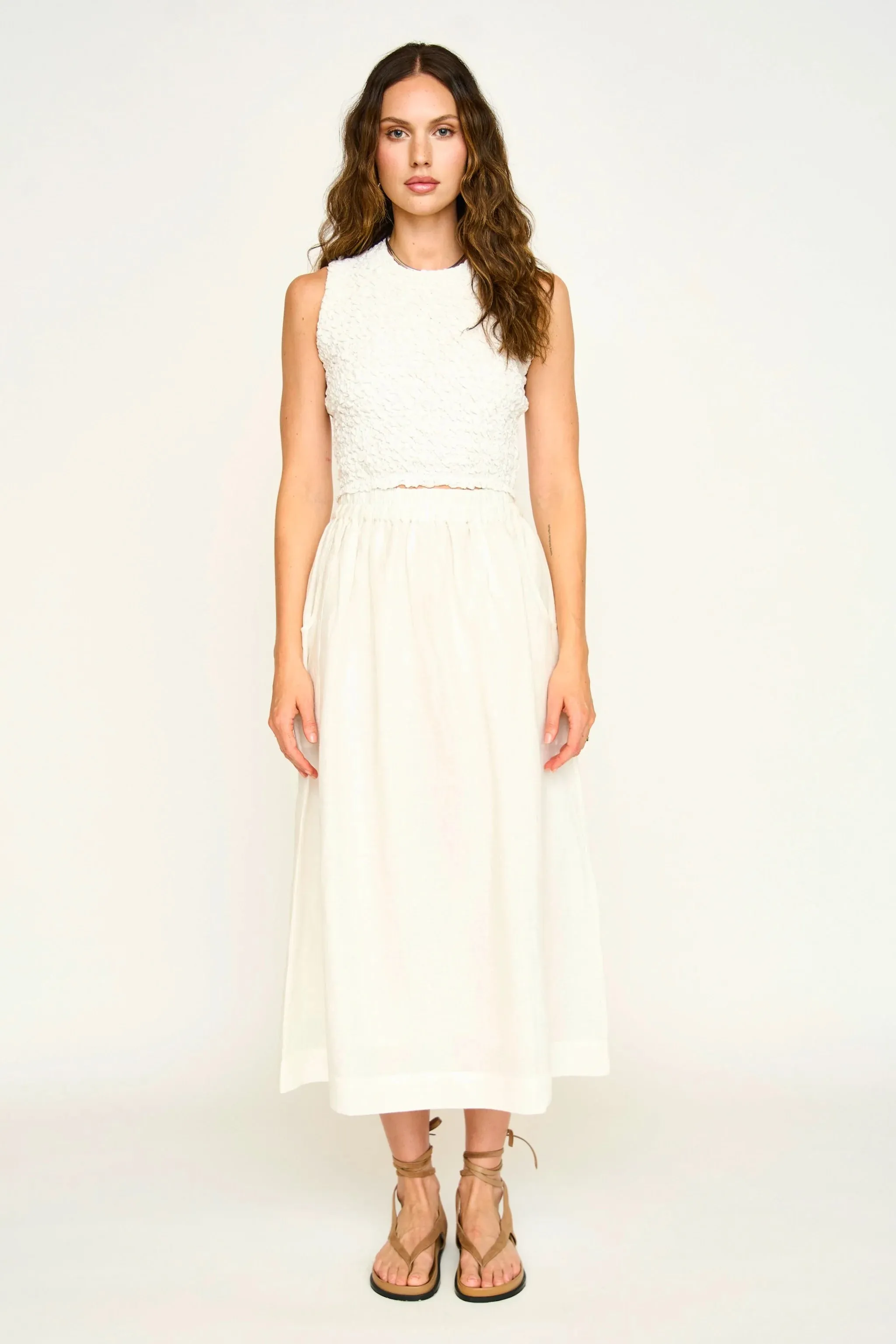 Lucia Smocked Top in White sold by Beau & Ro product image thumbnail 2