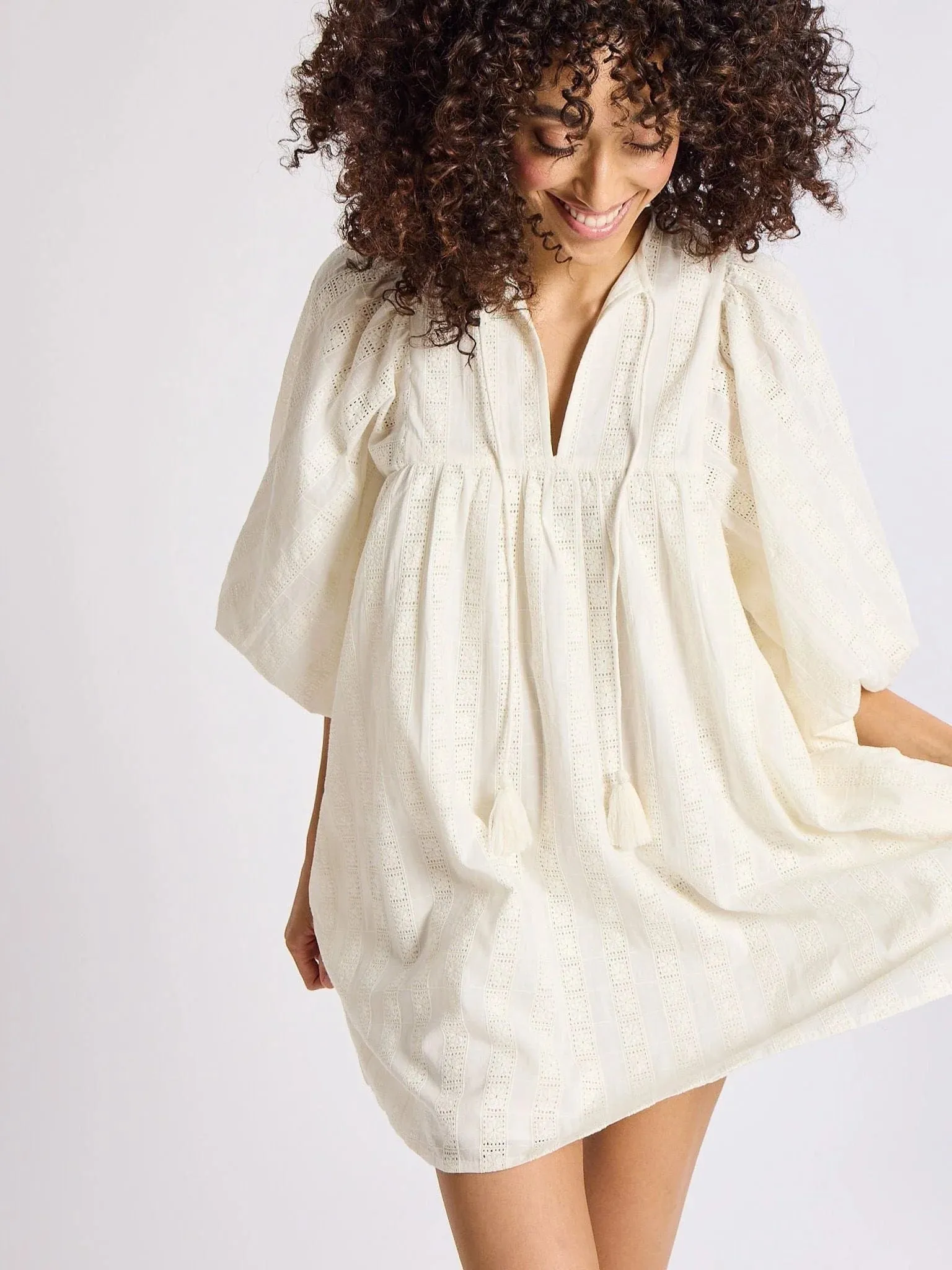 Daisy Dress in Ivory Eyelet sold by Beau & Ro