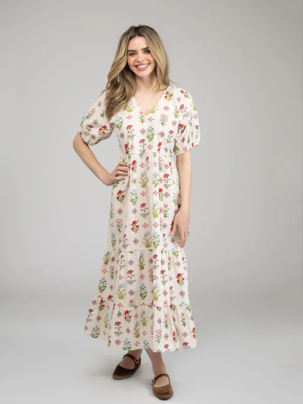 The Poppy Dress | Ivory Buti Flower sold by Beau & Ro