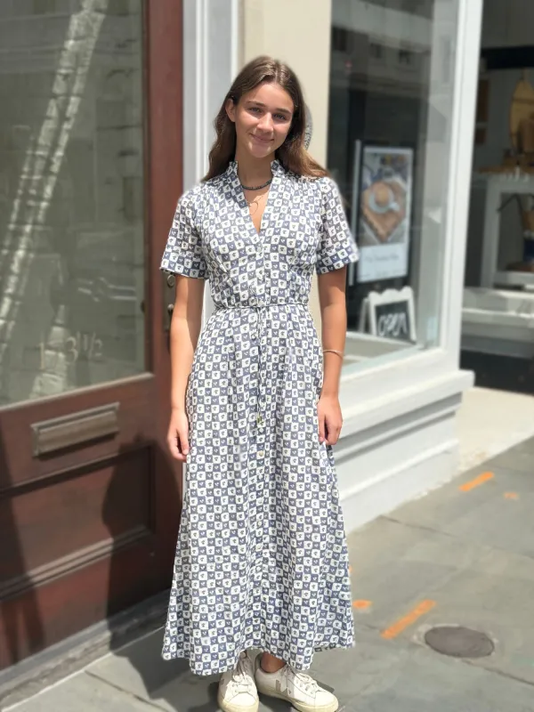 Lucero Ankle Dress in Piazze Check sold by Beau & Ro
