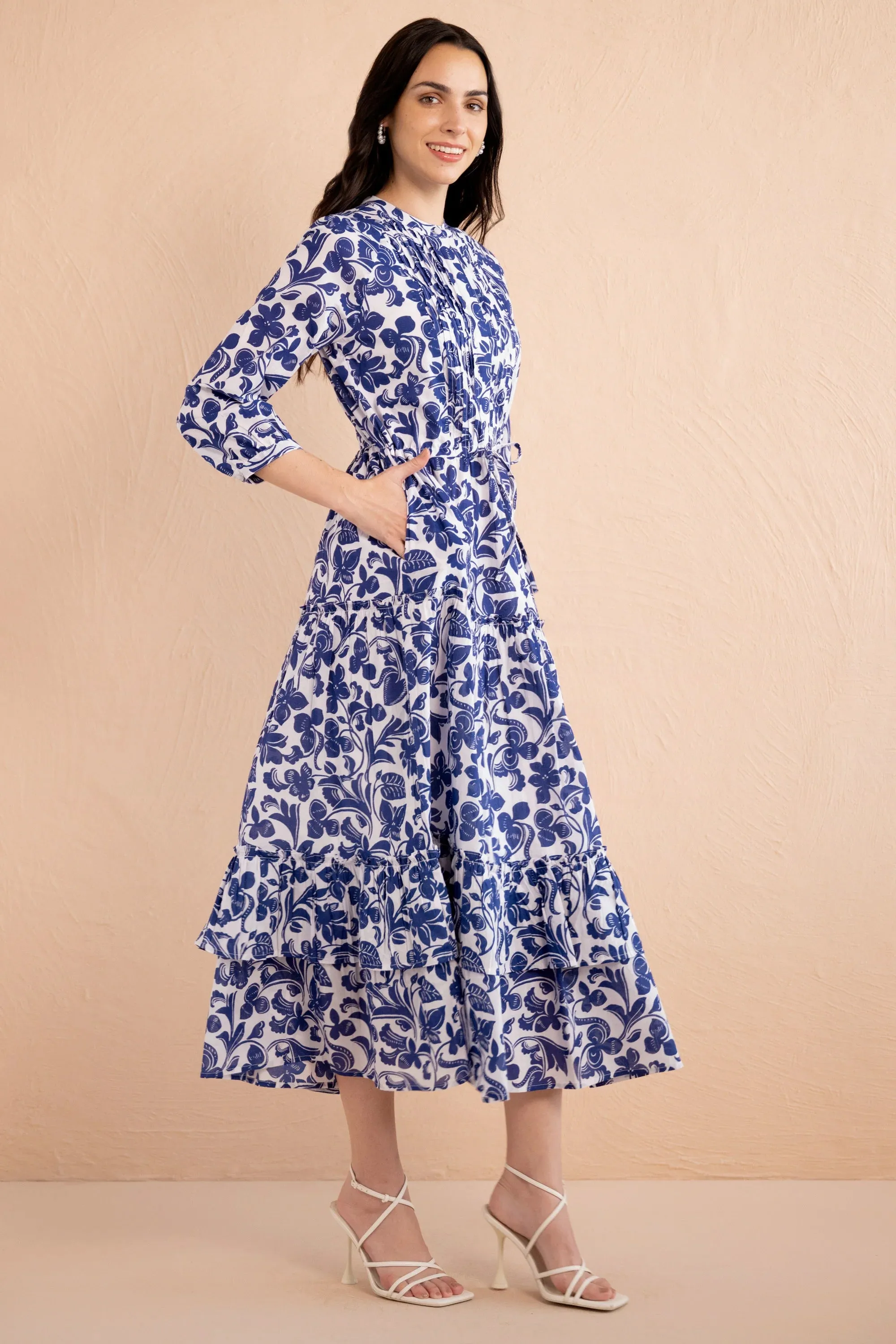 Bazaar Dress in Gaia Cobalt sold by Beau & Ro product image thumbnail 4