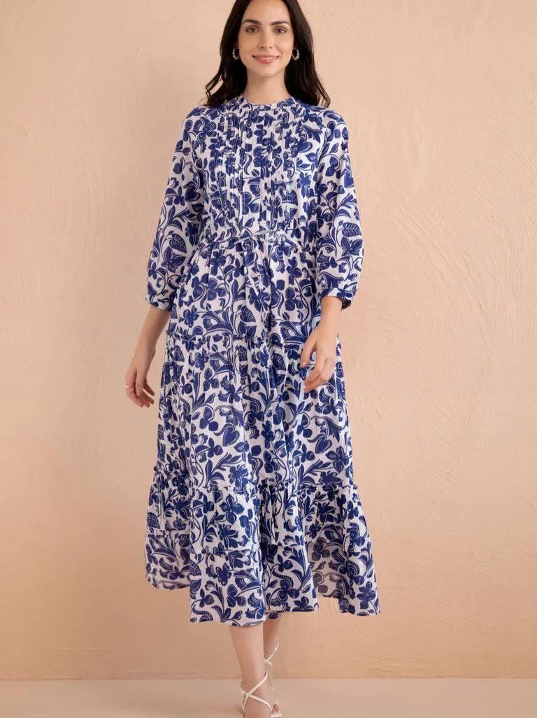 Bazaar Dress in Gaia Cobalt sold by Beau & Ro