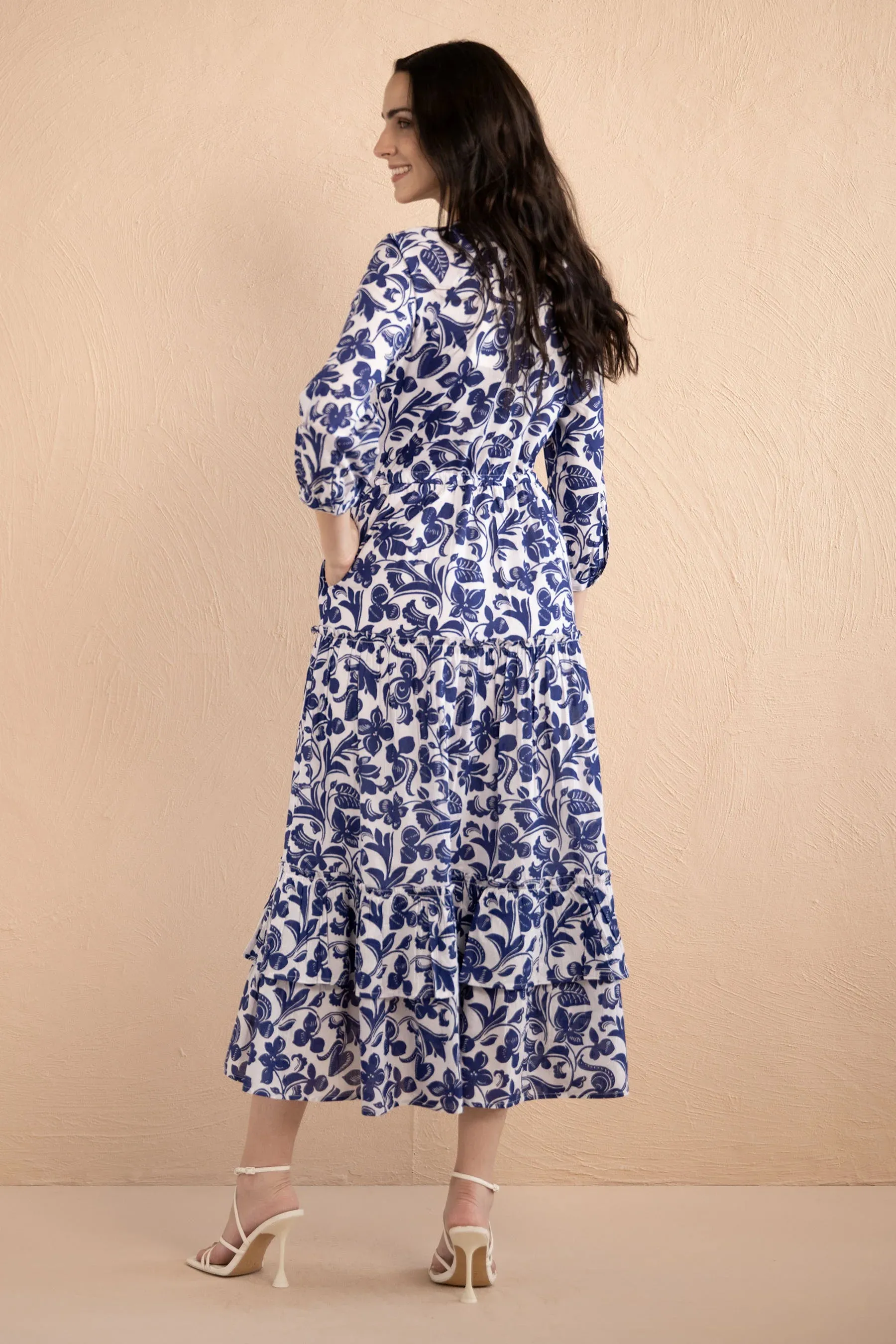 Bazaar Dress in Gaia Cobalt sold by Beau & Ro product image thumbnail 2