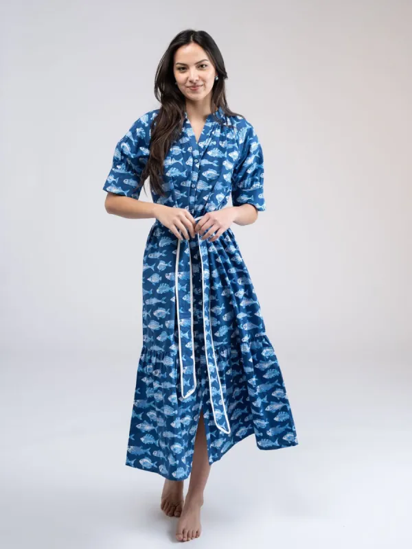 The Jane Dress | Navy Plenty of Fish sold by Beau & Ro