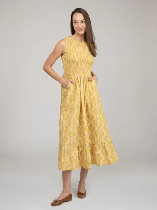 The Margot Dress | Marigold Virginia Stripe sold by Beau & Ro