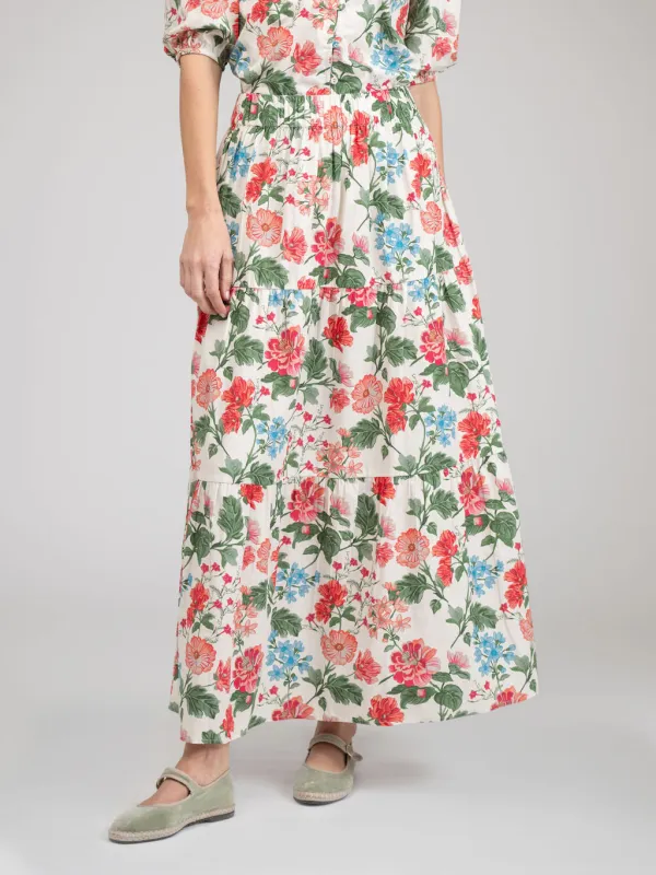 The Abby Skirt | Ivory Fancy Flower sold by Beau & Ro