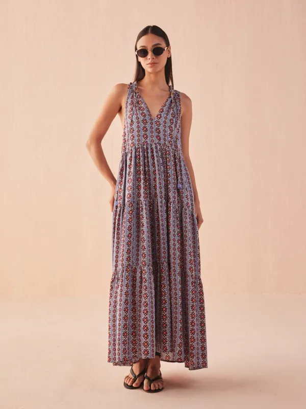 Paola Maxi in Omari Hibiscus sold by Beau & Ro