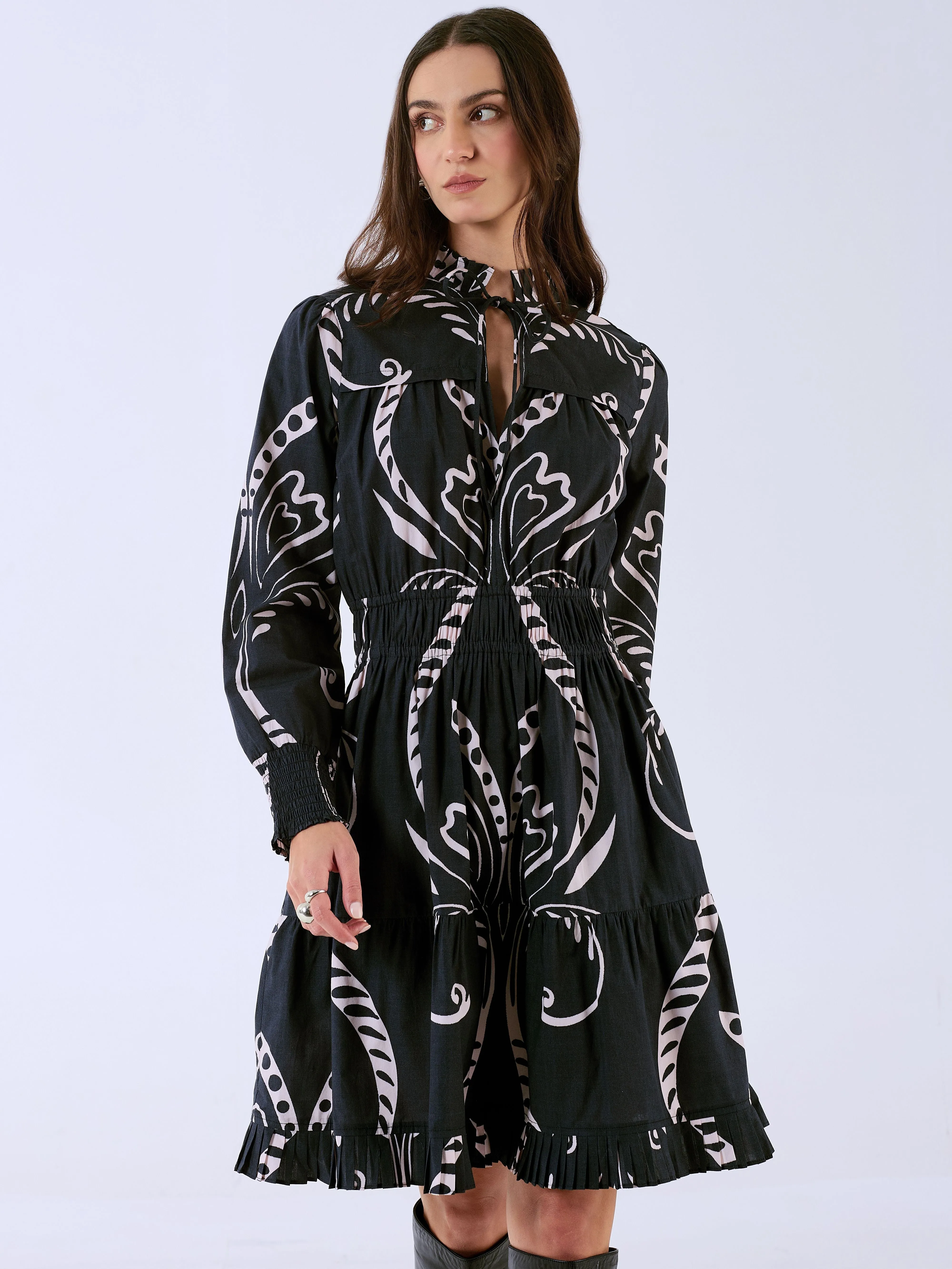 Alice Dress in Fountain Black sold by Beau & Ro