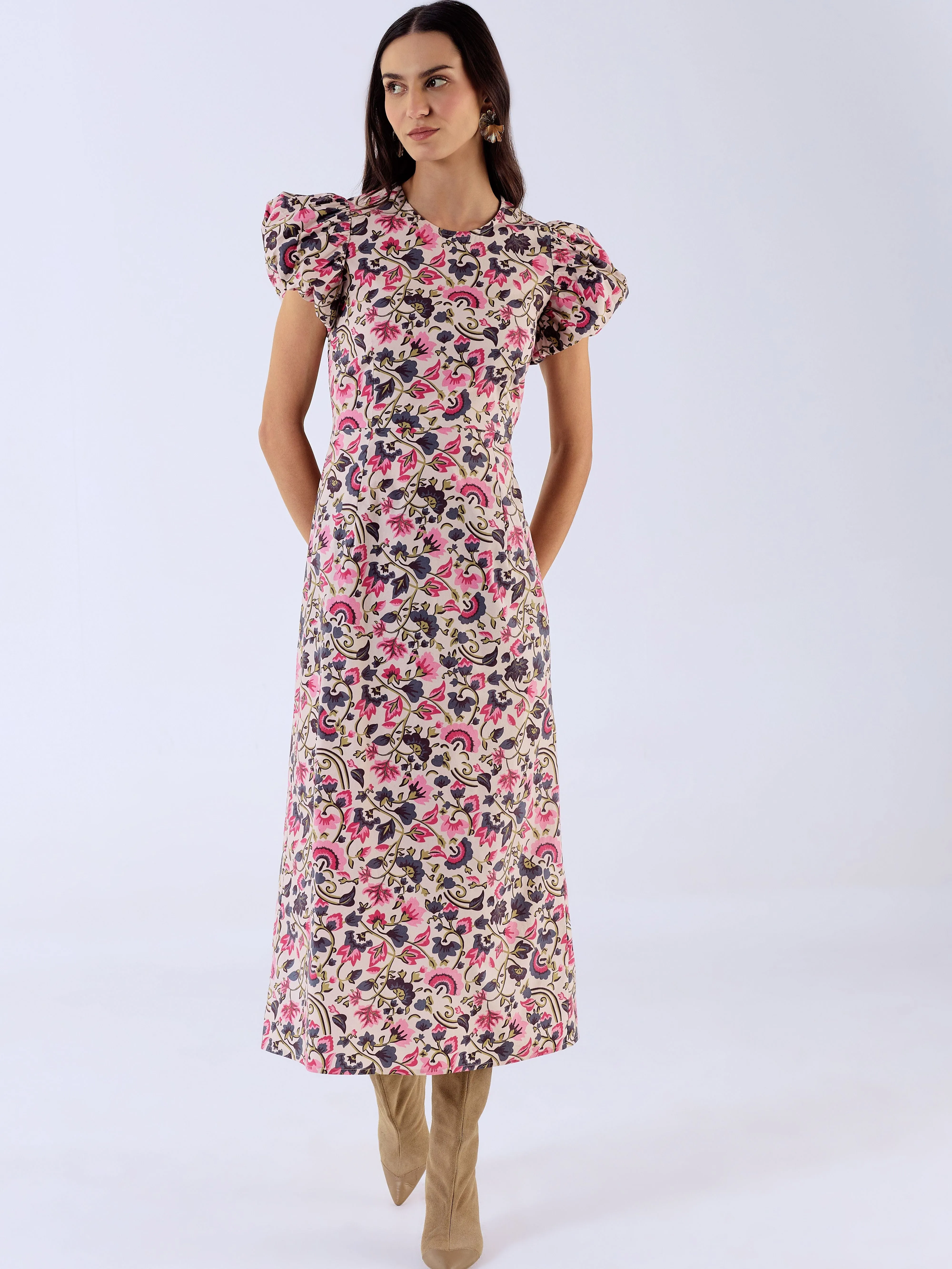 Holly Dress in Last Blooms Pink sold by Beau & Ro