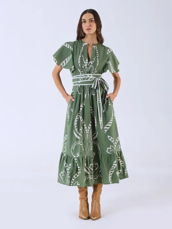 Leni Dress in Fountain Green sold by Beau & Ro