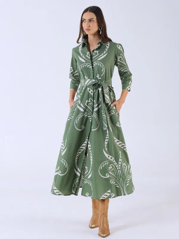 Emily Dress in Fountain Green made by Beau & Ro