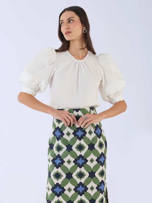 Lilly Top in White sold by Beau & Ro