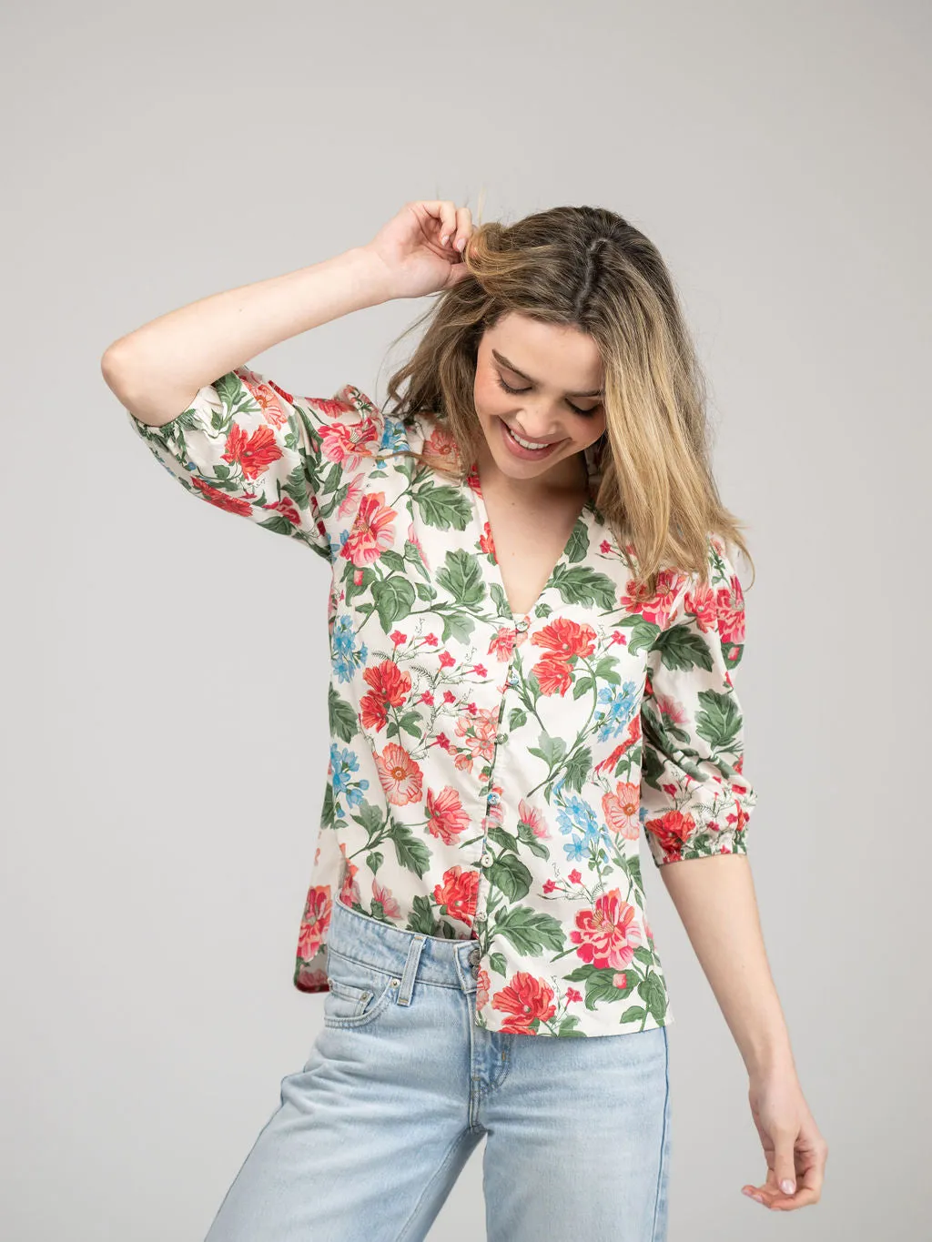 The Lily Top | Ivory Fancy Flower sold by Beau & Ro product image thumbnail 2