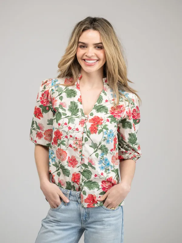 The Lily Top | Ivory Fancy Flower sold by Beau & Ro