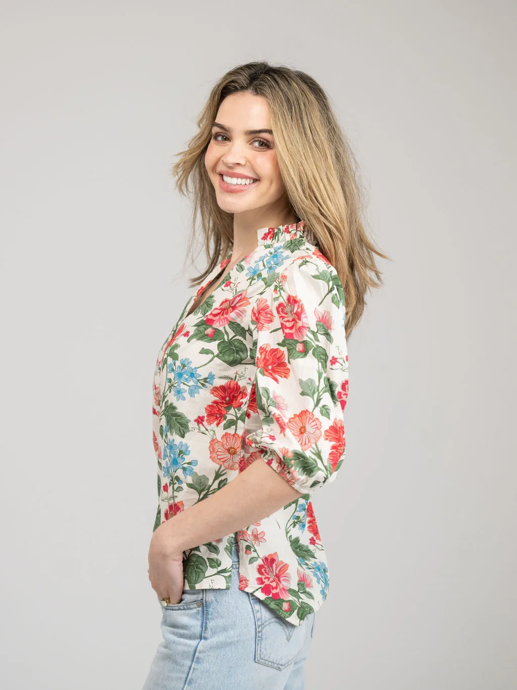 The Lily Top | Ivory Fancy Flower sold by Beau & Ro product image thumbnail 3