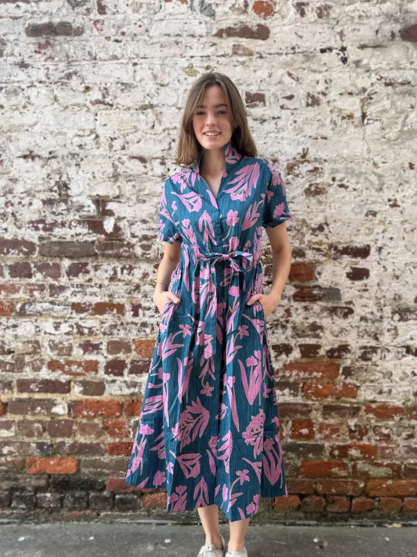 Bria Dress in Gloaming Autumn Garden sold by Beau & Ro