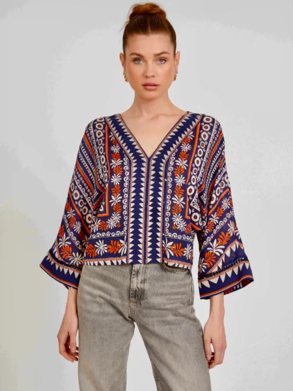 Mandolin Top in Vintage Daisy sold by Beau & Ro