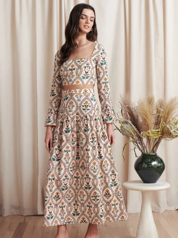 Wila Marigold Tile Midi Skirt Set sold by Beau & Ro