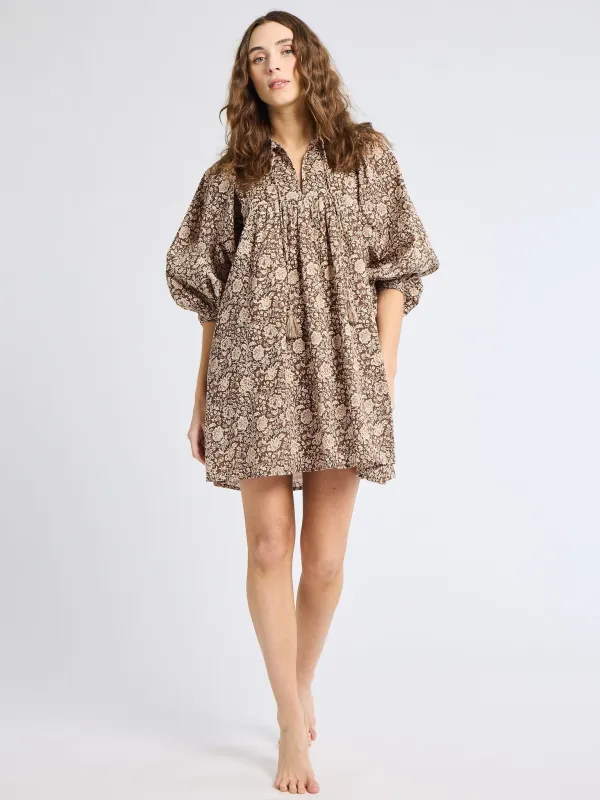 Daisy Dress in Cocoa Floral sold by Beau & Ro