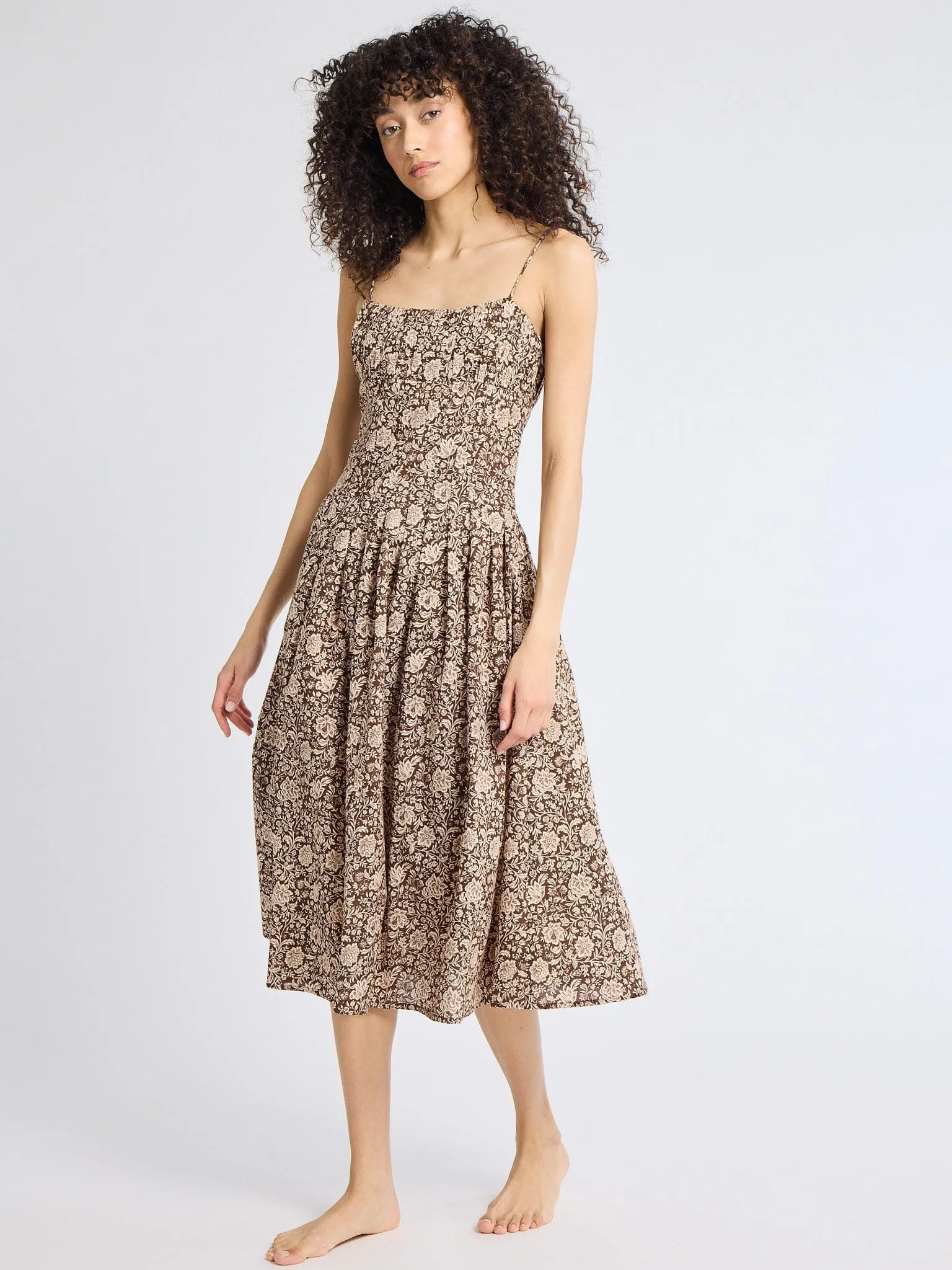 Tully Dress in Cocoa Floral sold by Beau & Ro