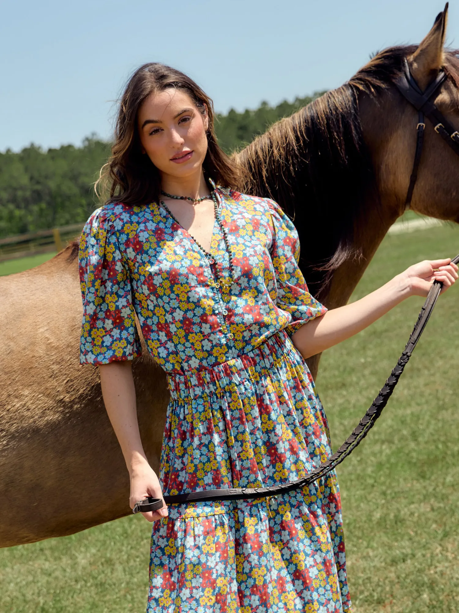 The Lily Top in Multi Fall Garden sold by Beau & Ro product image thumbnail 2