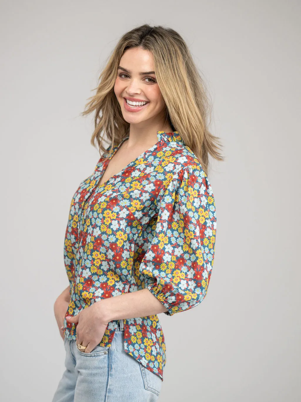 The Lily Top in Multi Fall Garden sold by Beau & Ro product image thumbnail 3