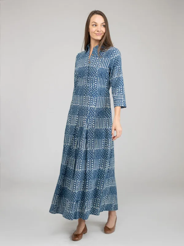 The Alexa Dress | Blue Fall Resist sold by Beau & Ro