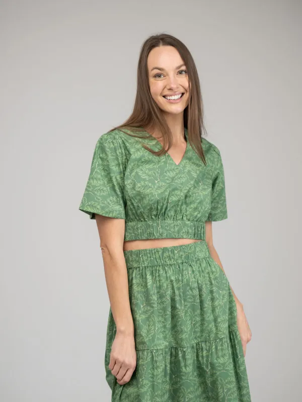 The Abby Top | Green Foliage sold by Beau & Ro
