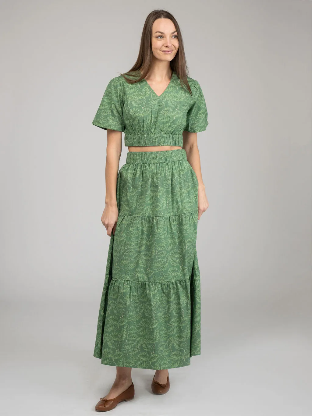 The Abby Skirt | Green Foliage sold by Beau & Ro product image thumbnail 3