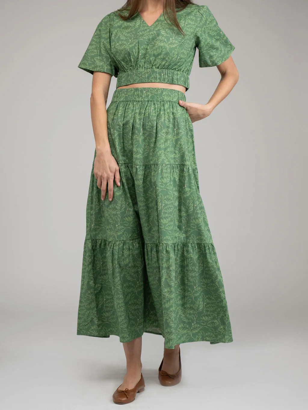 The Abby Skirt | Green Foliage sold by Beau & Ro