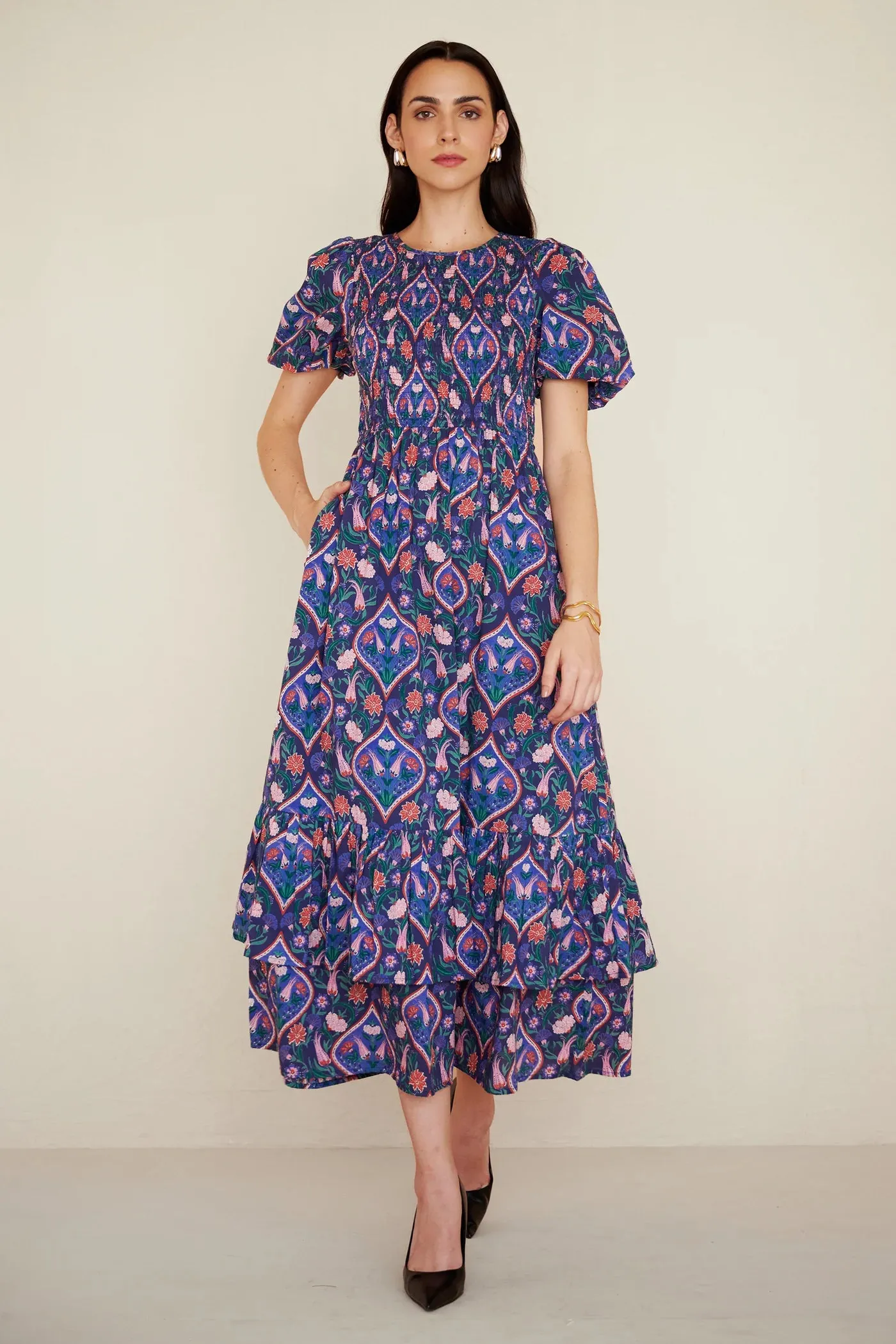 Quant Dress in Persian Tile Lapis sold by Beau & Ro product image thumbnail 4