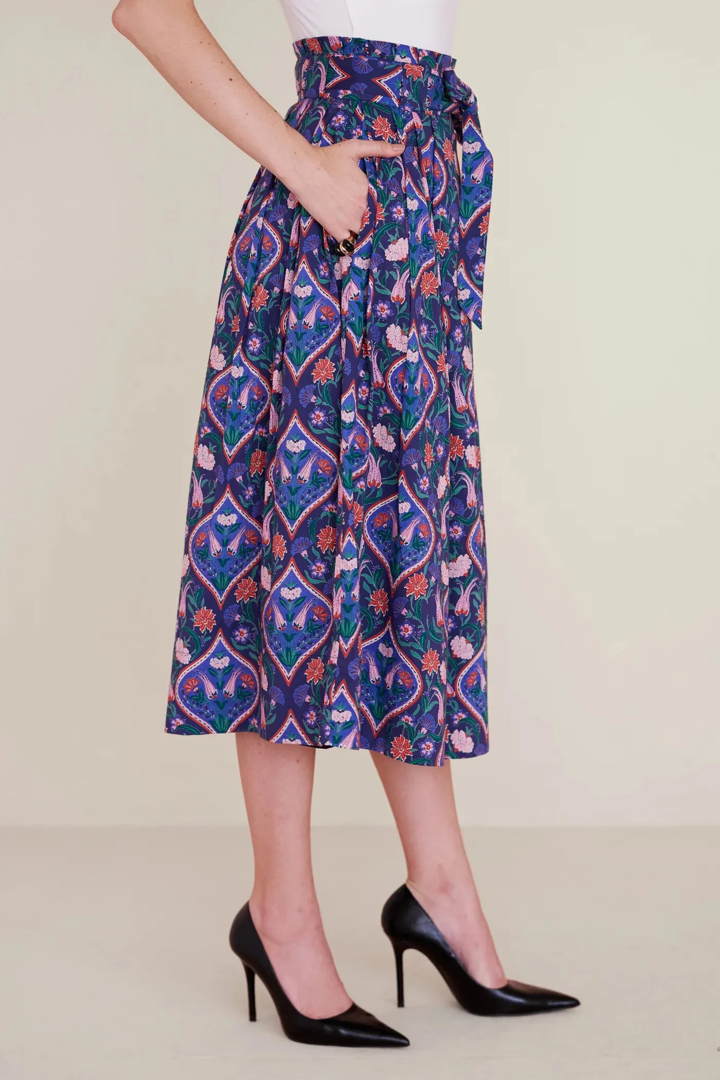 Tobias Skirt in Persian Tile Lapis sold by Beau & Ro product image thumbnail 2