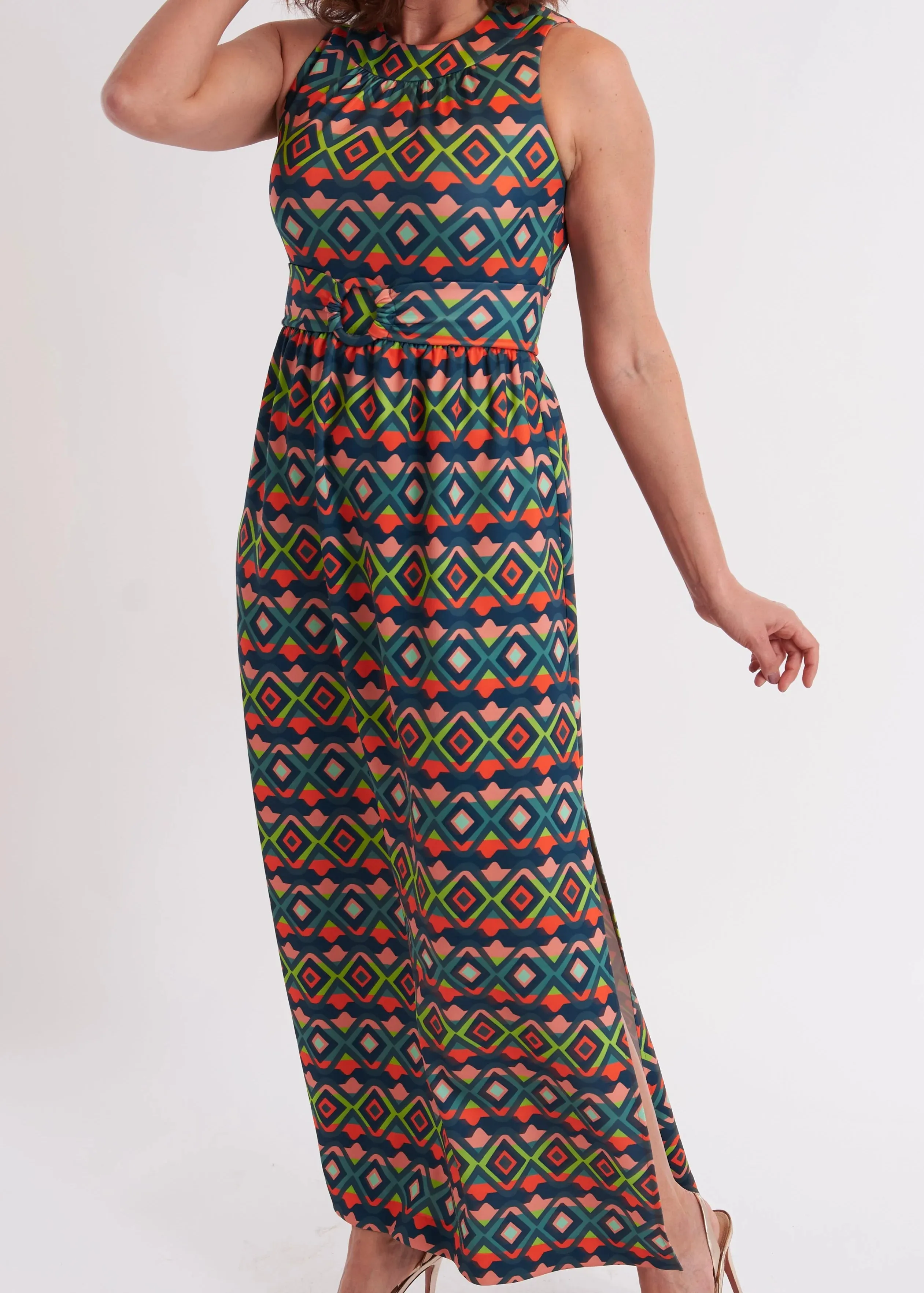 Nina Dress in Diamonte Juniper sold by Beau & Ro product image thumbnail 4