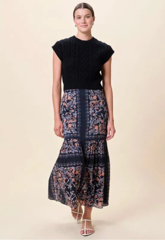 Marjorie Ankle Skirt in Dark La Ramos sold by Beau & Ro