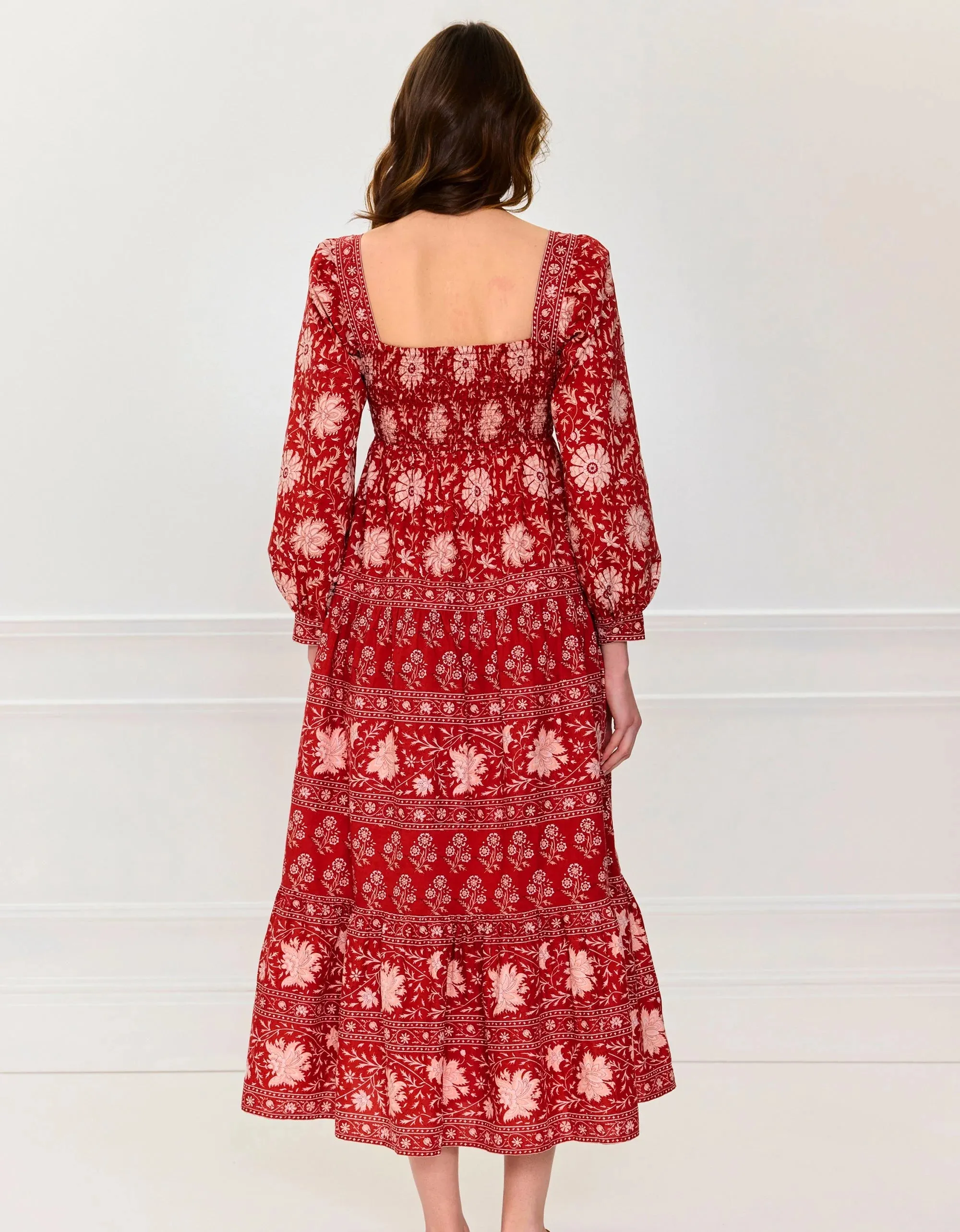 Lucia Dress in Rust Borders sold by Beau & Ro product image thumbnail 3